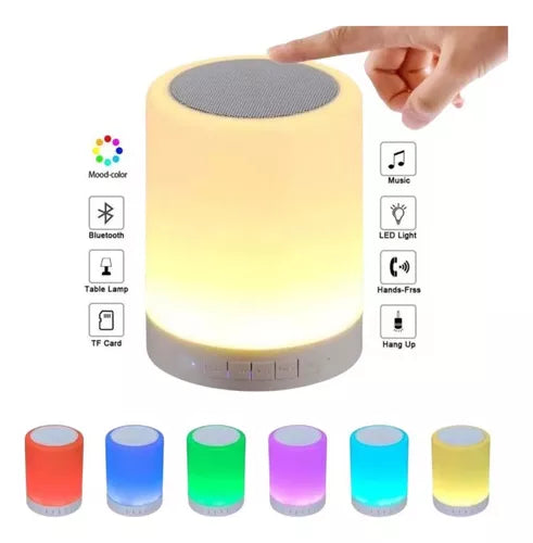 Abajur Led Touch Luminária Rgb Caixa De Som Bluetooth Mp3