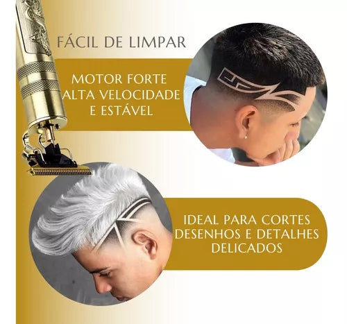 Máquina De Cortar Cabelo Fazer Barba Acabamento Dragão