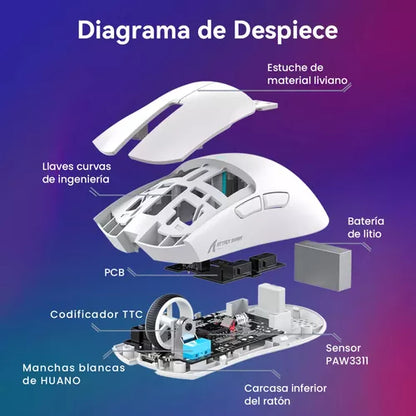 Mouse Attack Sharkx11 Paw3311 Gaming Base Charging Rgb Black