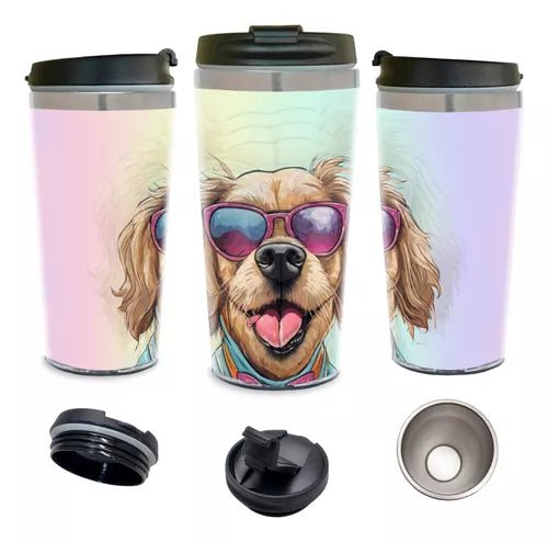 Copo Térmico Personalizado Pet Dog 3d Lover 450 Ml Inox